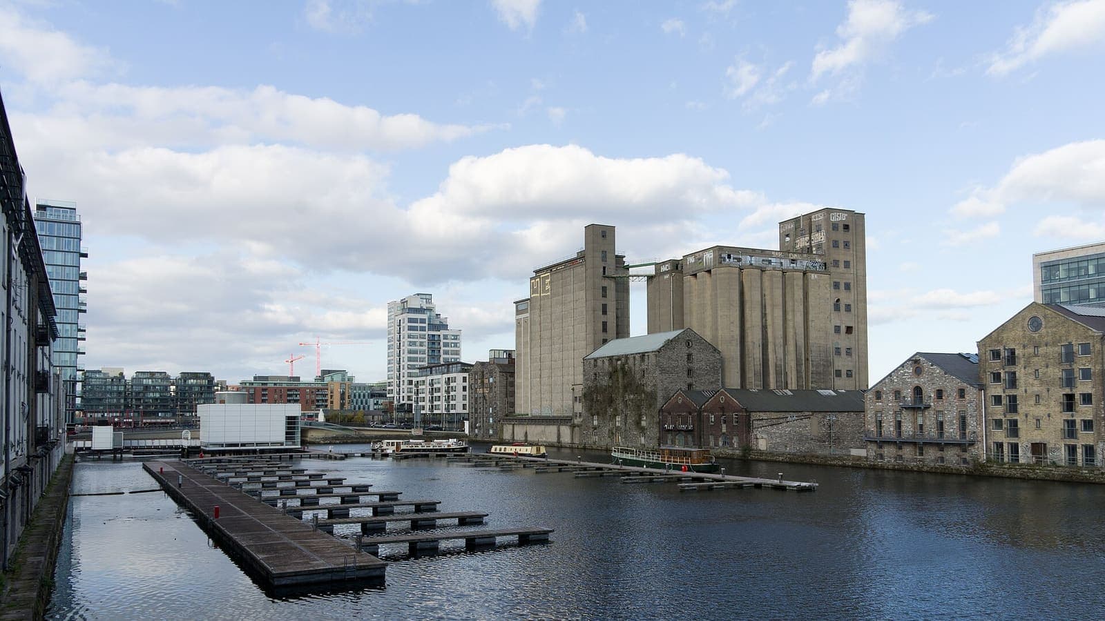 Grand Canal Dock in Dublin's Docklands, the district that hosts many technology company offices